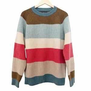 Beams Plus Multi Stripe 5G Wool Crewneck Sweater Sz L